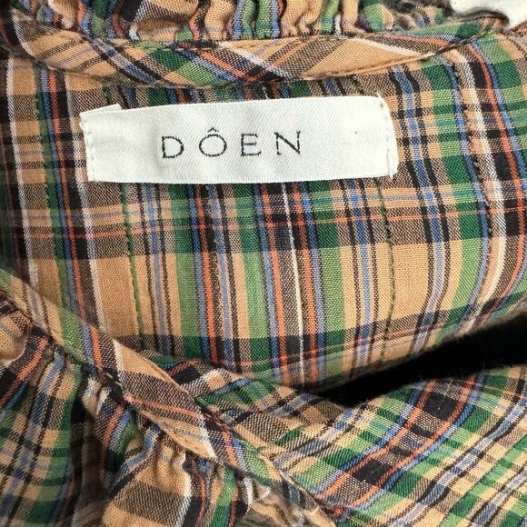 Doen Palmera Top Long Sleeve in Promenade Plaid Cotton Size Small - Picture 10 of 12